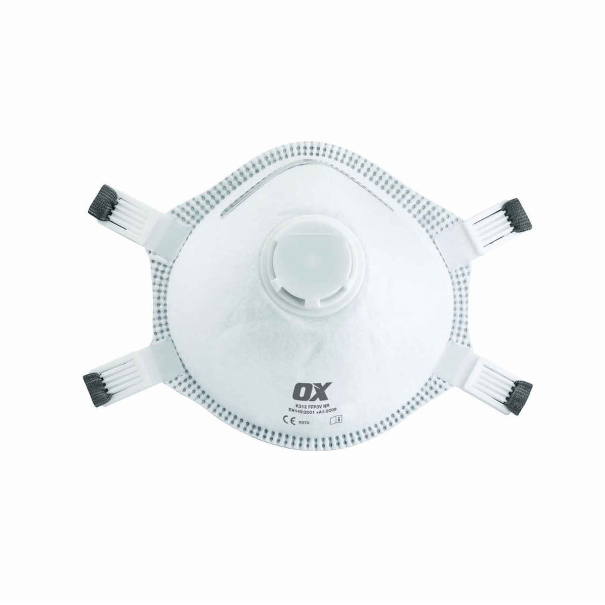 white ox moulded cup respirator on a white background