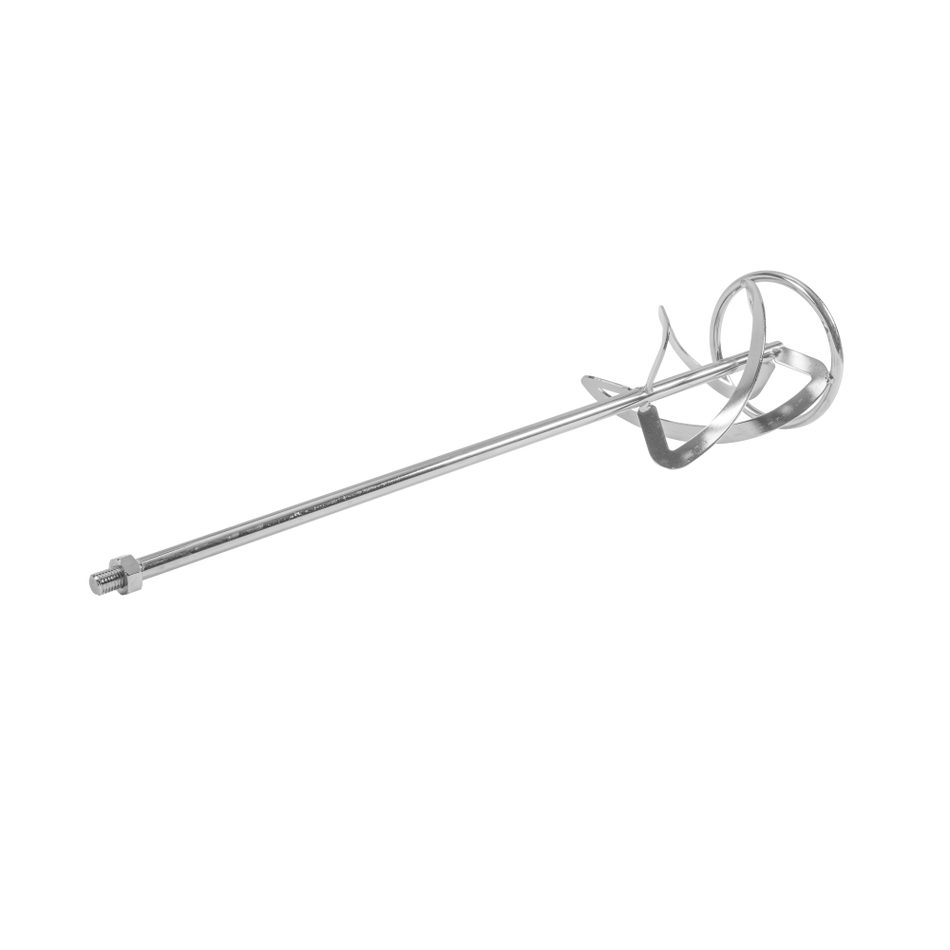 A chrome-plated high-quality steel professional mixing paddle with a negative helix design and an M14 thread end.