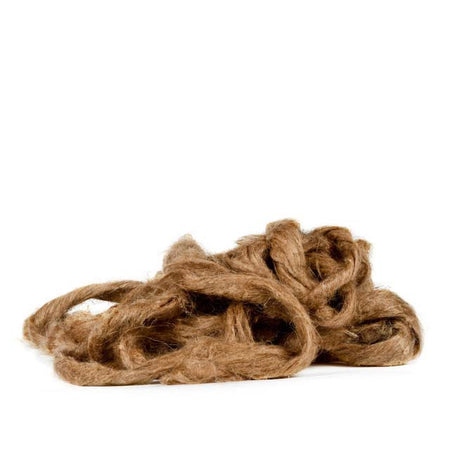 Brown wool oakum docka on a white background