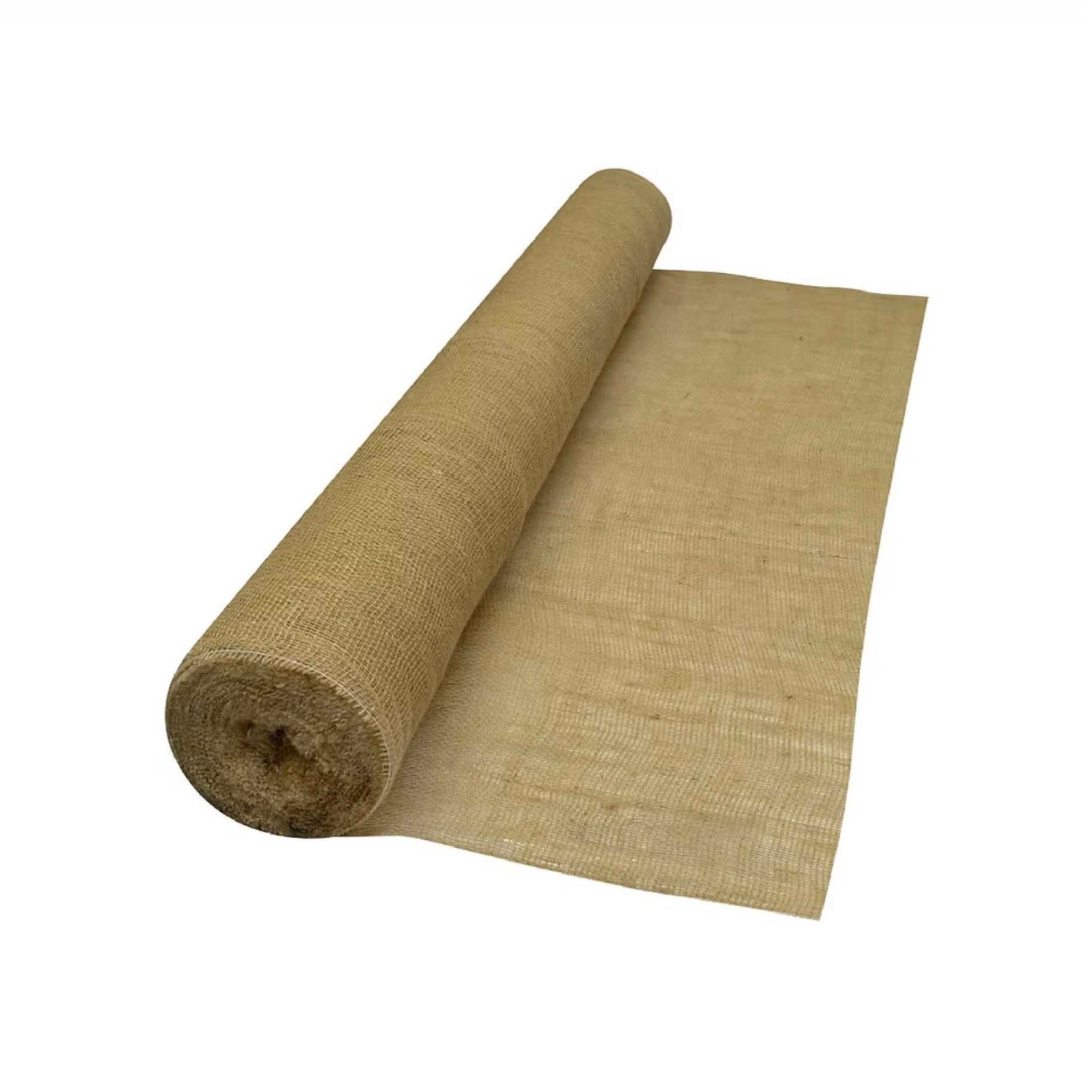 hessian roll on a white background