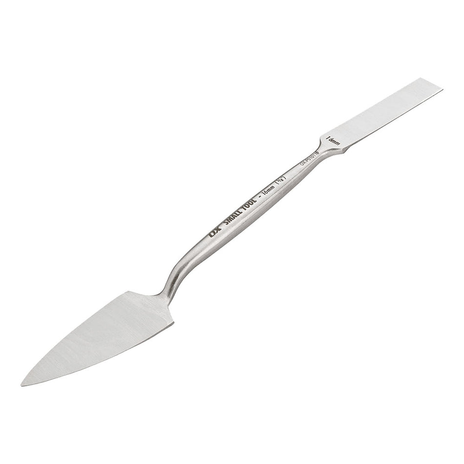 Metal spatula on a white background