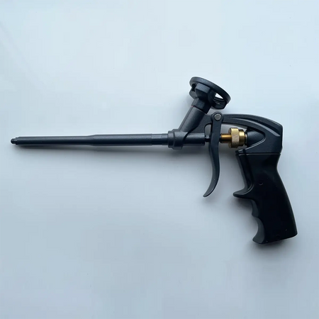 Black foam cannon on a light gray background