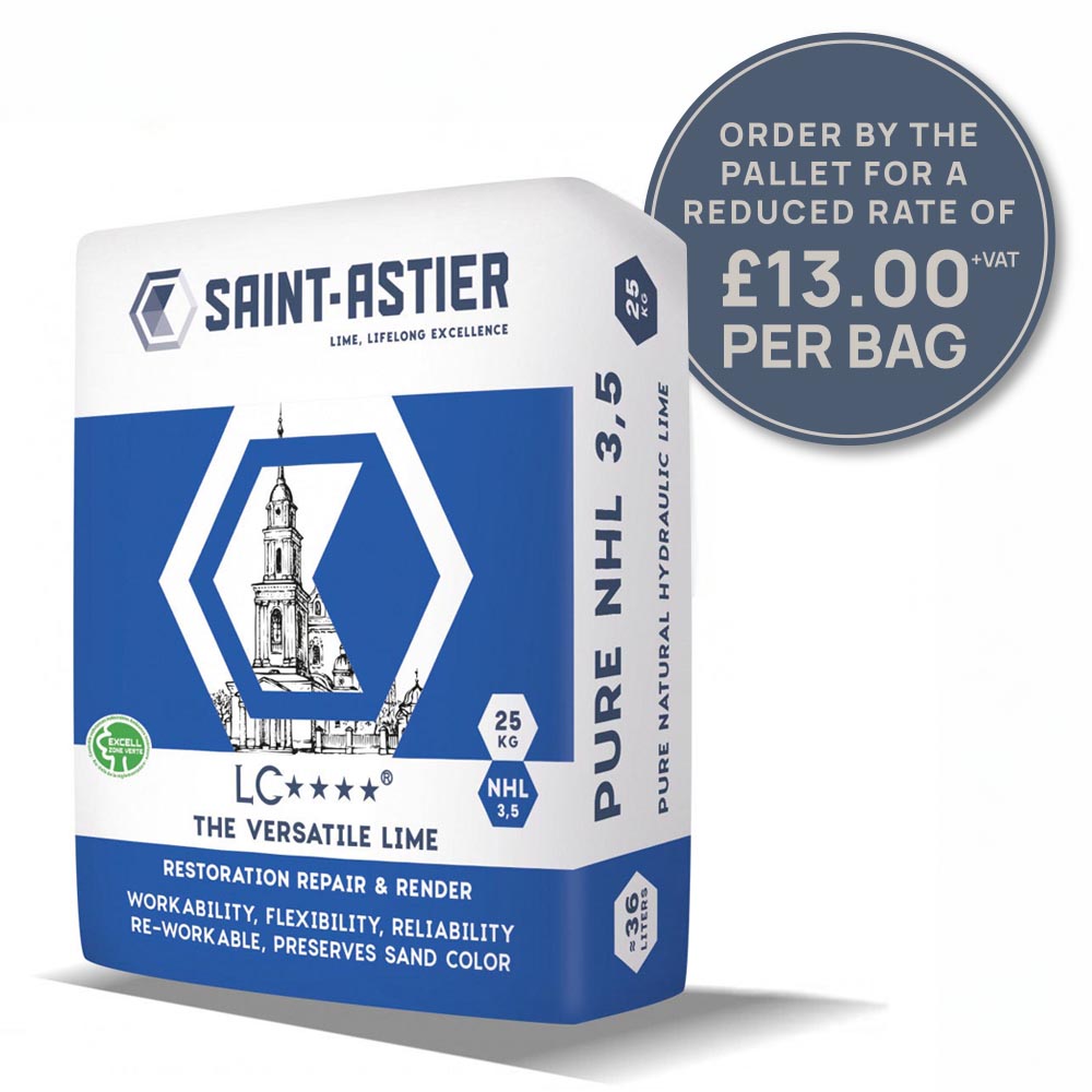 Saint-Astier lime packaging with promotional text on a white background