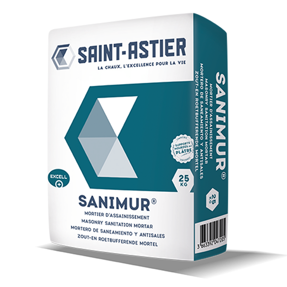 Saint Astier SANIMUR® - Renovation mortar for salpetrous and damp masonry